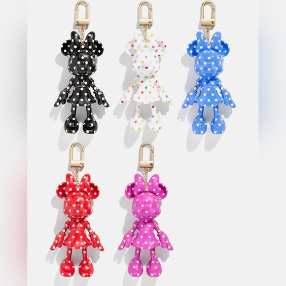 🔹️Baublebar🔹️ Disney pink polkadot Minnie bag charm  key chain NEW IN BOX ✨️💕 - Picture 2 of 2